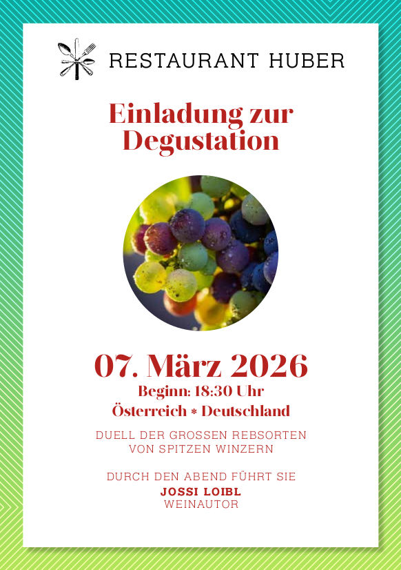 Einladung zur Degustation ÖSTERREICH - DEUTSCHLAND IM DUELL